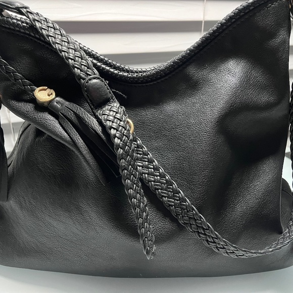 Gucci Black Leather Hobo Bag w/ Braided Strap & Tassels | Authentic - Picture 1 of 11